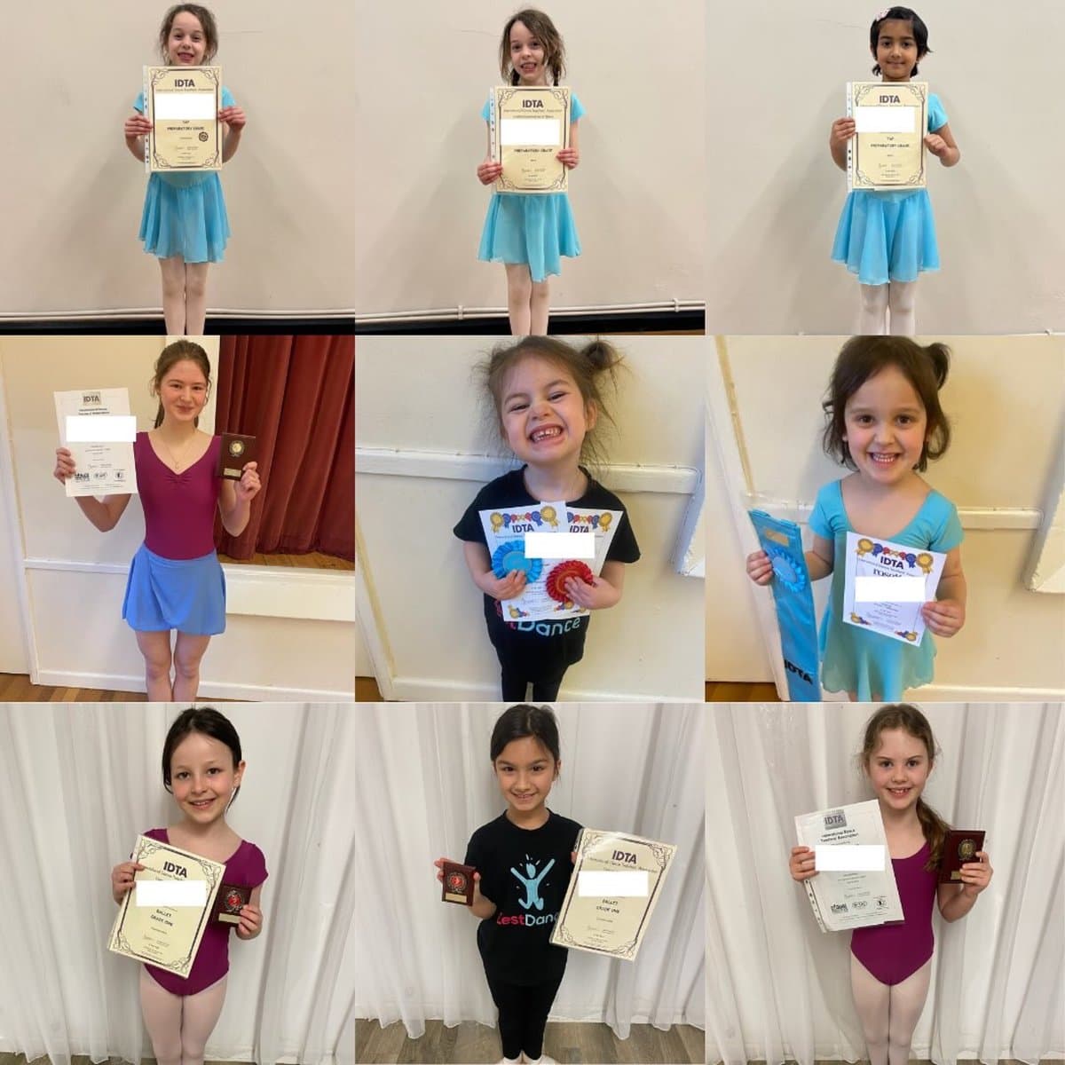 Zest Dance students with their IDTA exam certificates