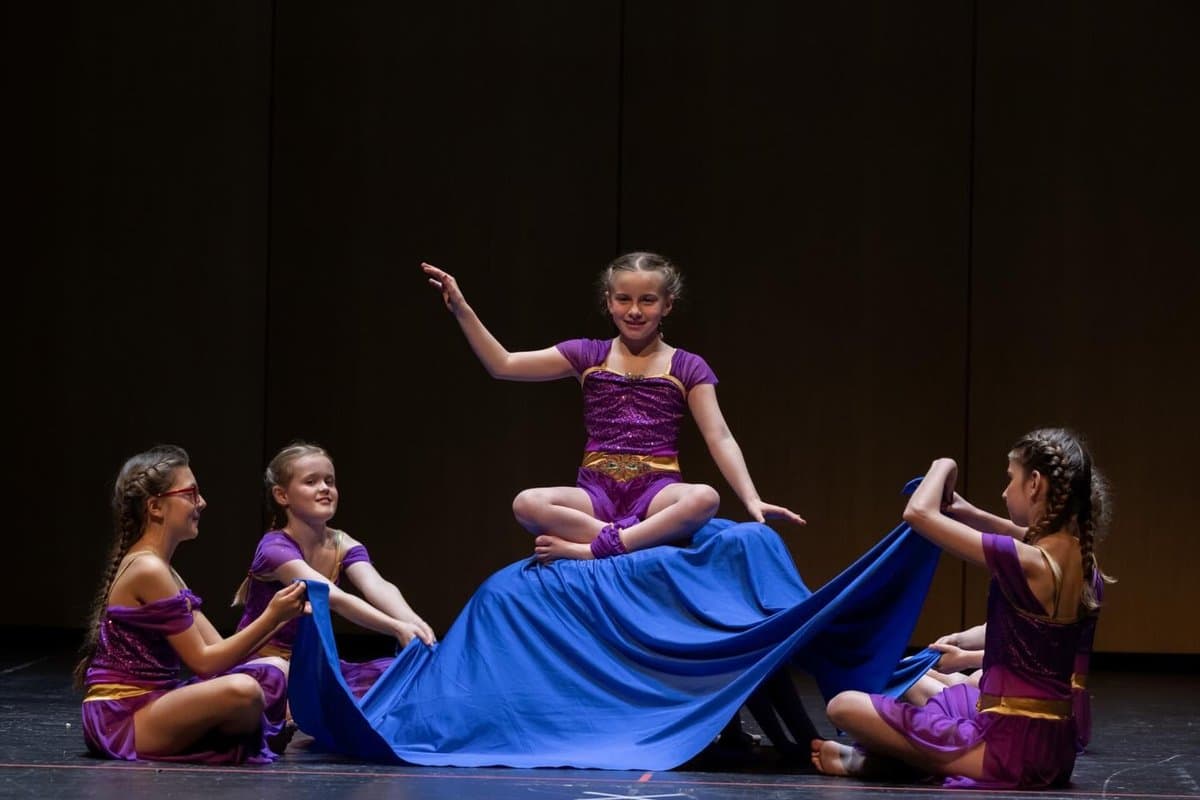 Zest Dance students performing modern contemporary choreography