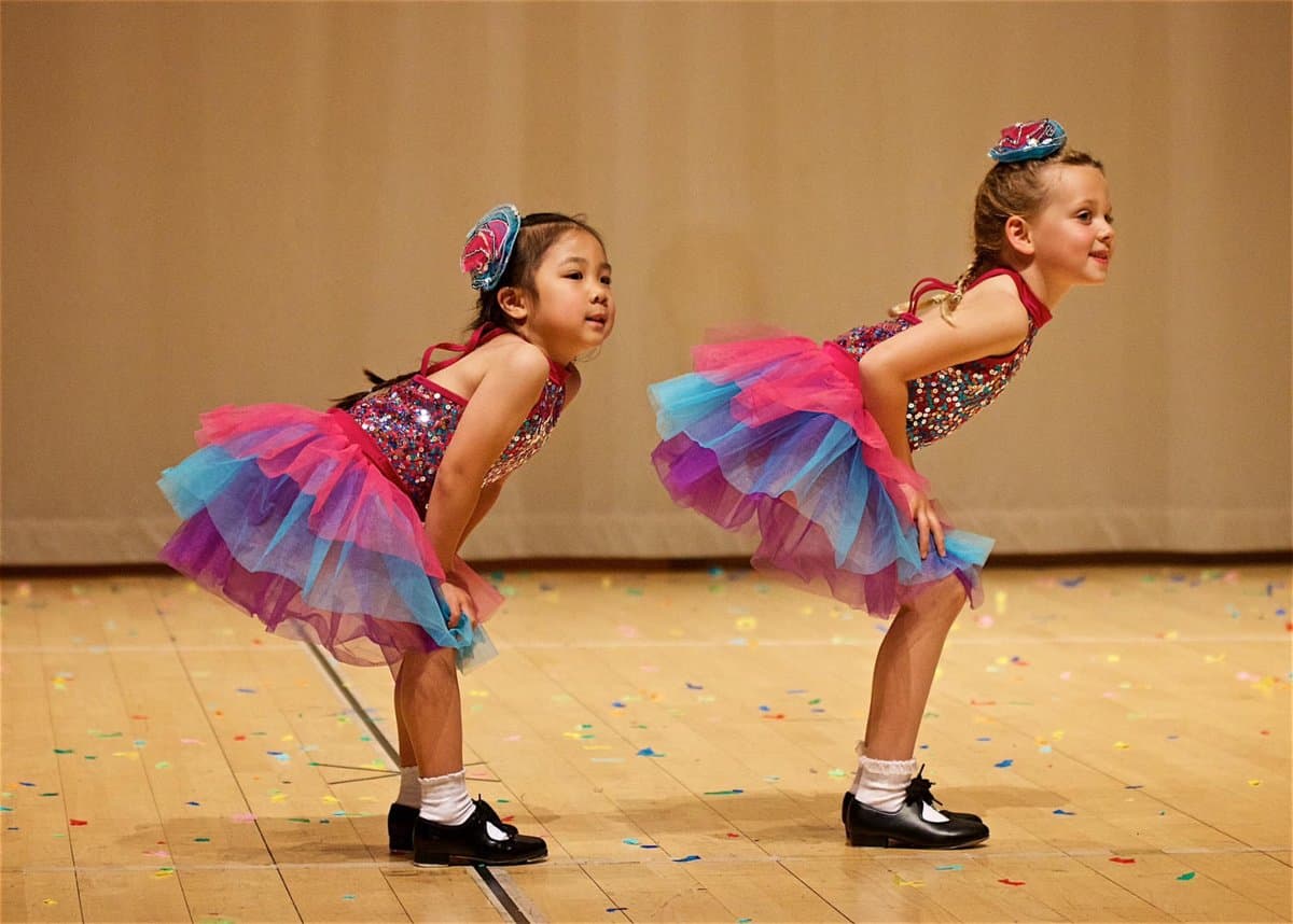 Tap duo performing on stage at the annual show
